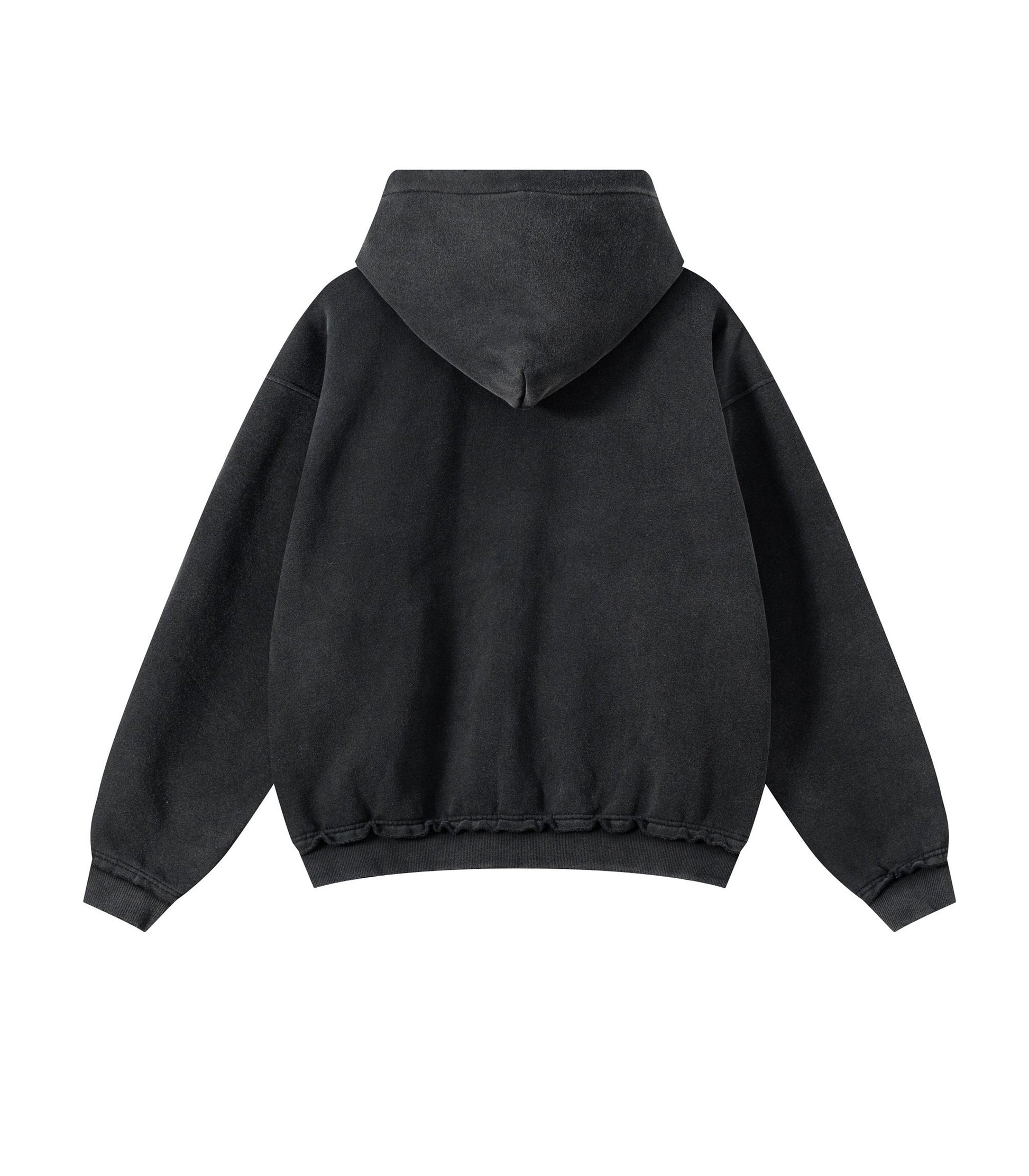 NOIR DISTRESSED ZIP HOODIE hoodies | STREETWEAR APPAREL | UNDEVELOPED
