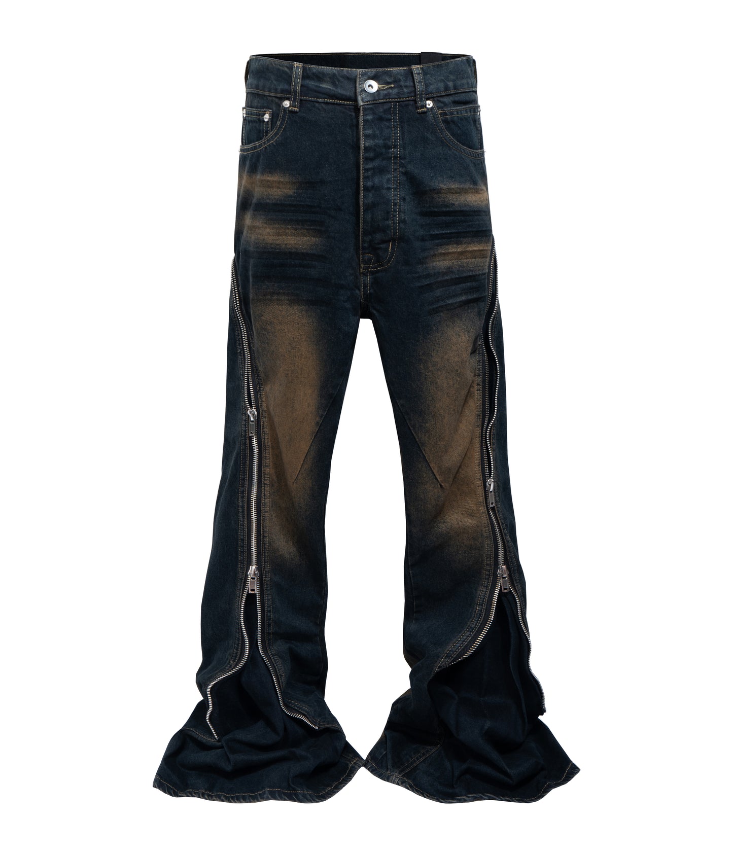 CLAY DIAMOND ZIP FLARE DENIM