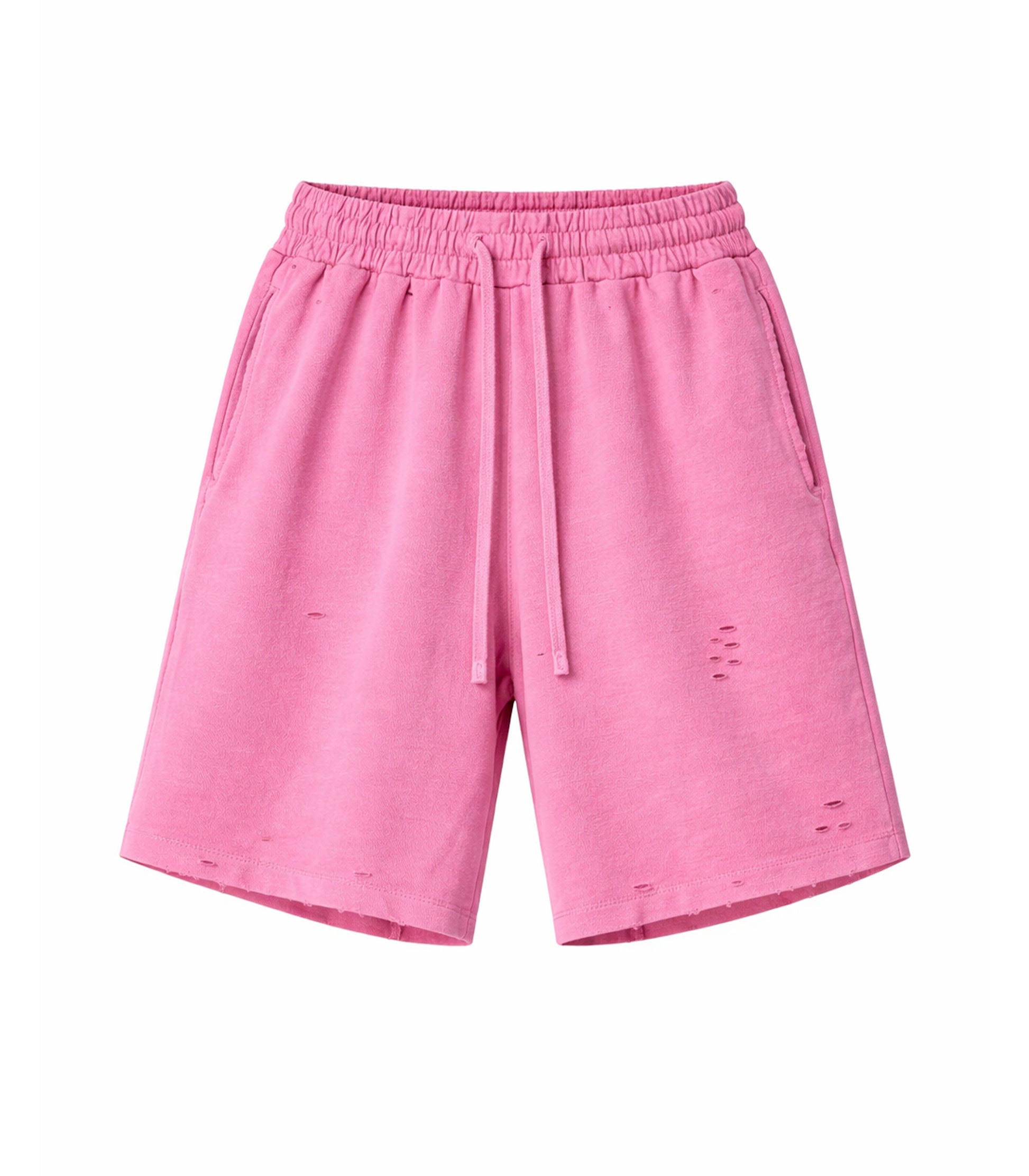 PINK DISTRESSED SWEATSHORTS | STREETWEAR APPAREL | UNDEVELOPED