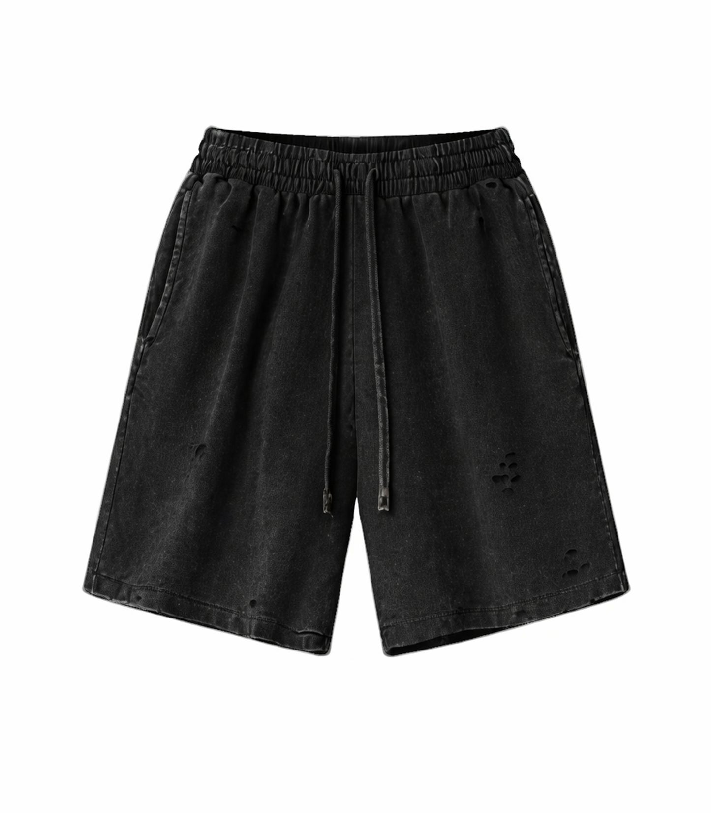 NOIR DISTRESSED SWEATSHORTS | STREETWEAR APPAREL | UNDEVELOPED