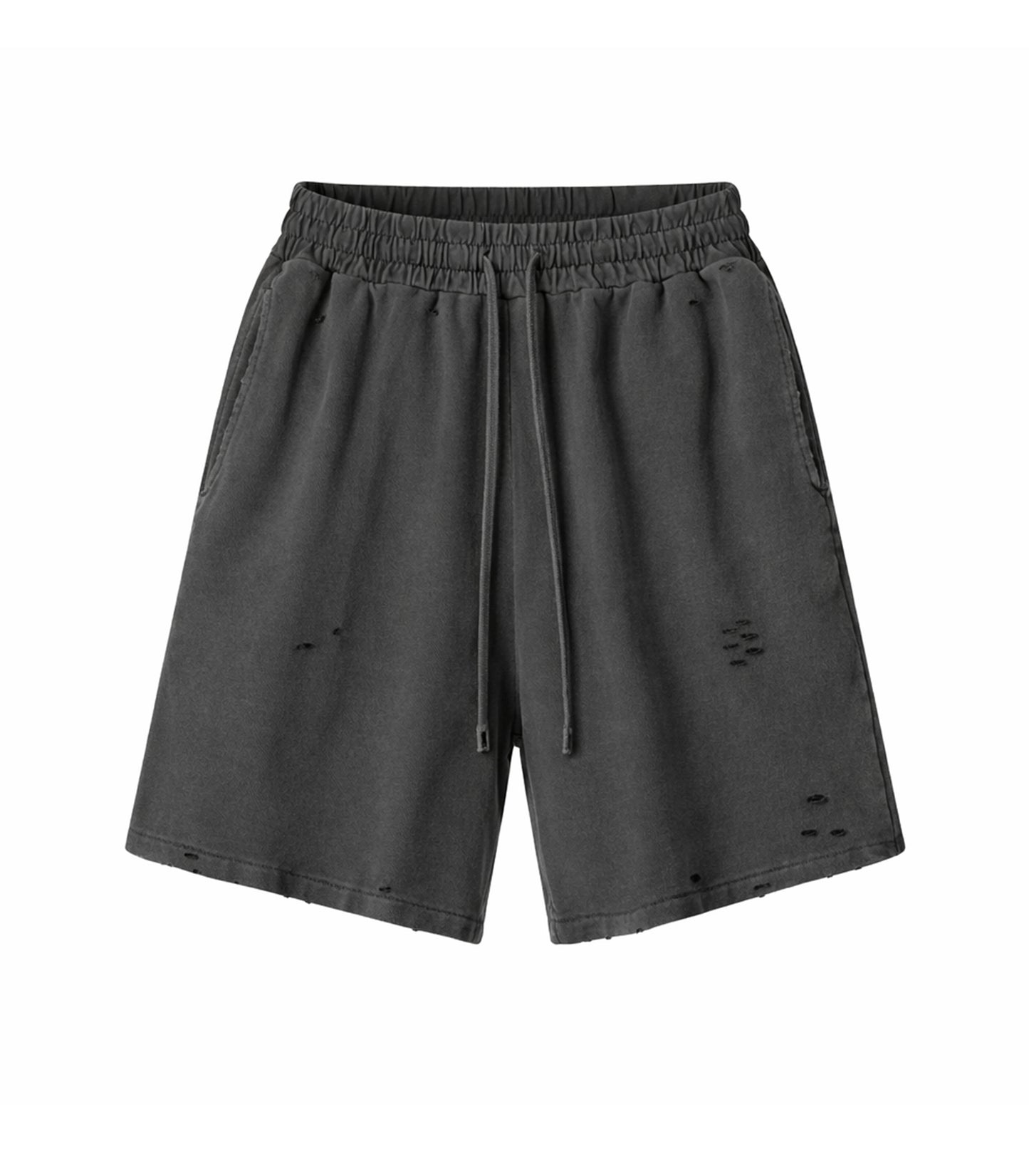 CHARCOAL DISTRESSED SWEATSHORTS | STREETWEAR APPAREL | UNDEVELOPED