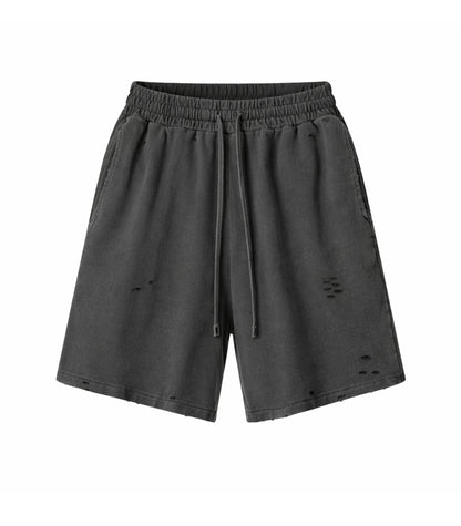 CHARCOAL DISTRESSED SWEATSHORTS | STREETWEAR APPAREL | UNDEVELOPED