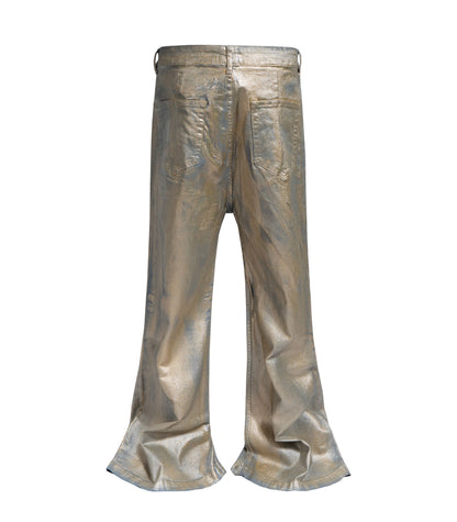 METALLIC FLARE DENIM