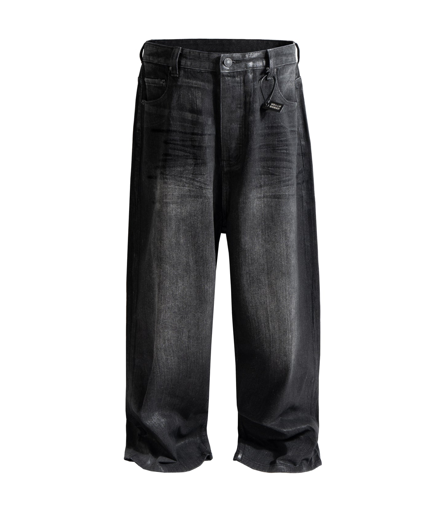NOIR WAXED BAGGY DENIM