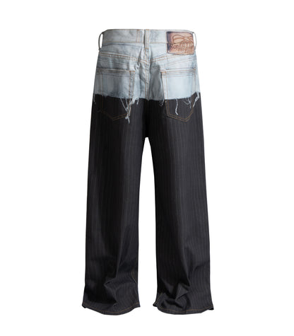 PINSTRIPE PATCHWORK DENIM