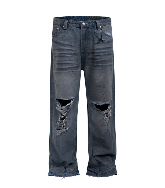 DESTROYED SLIM DENIM
