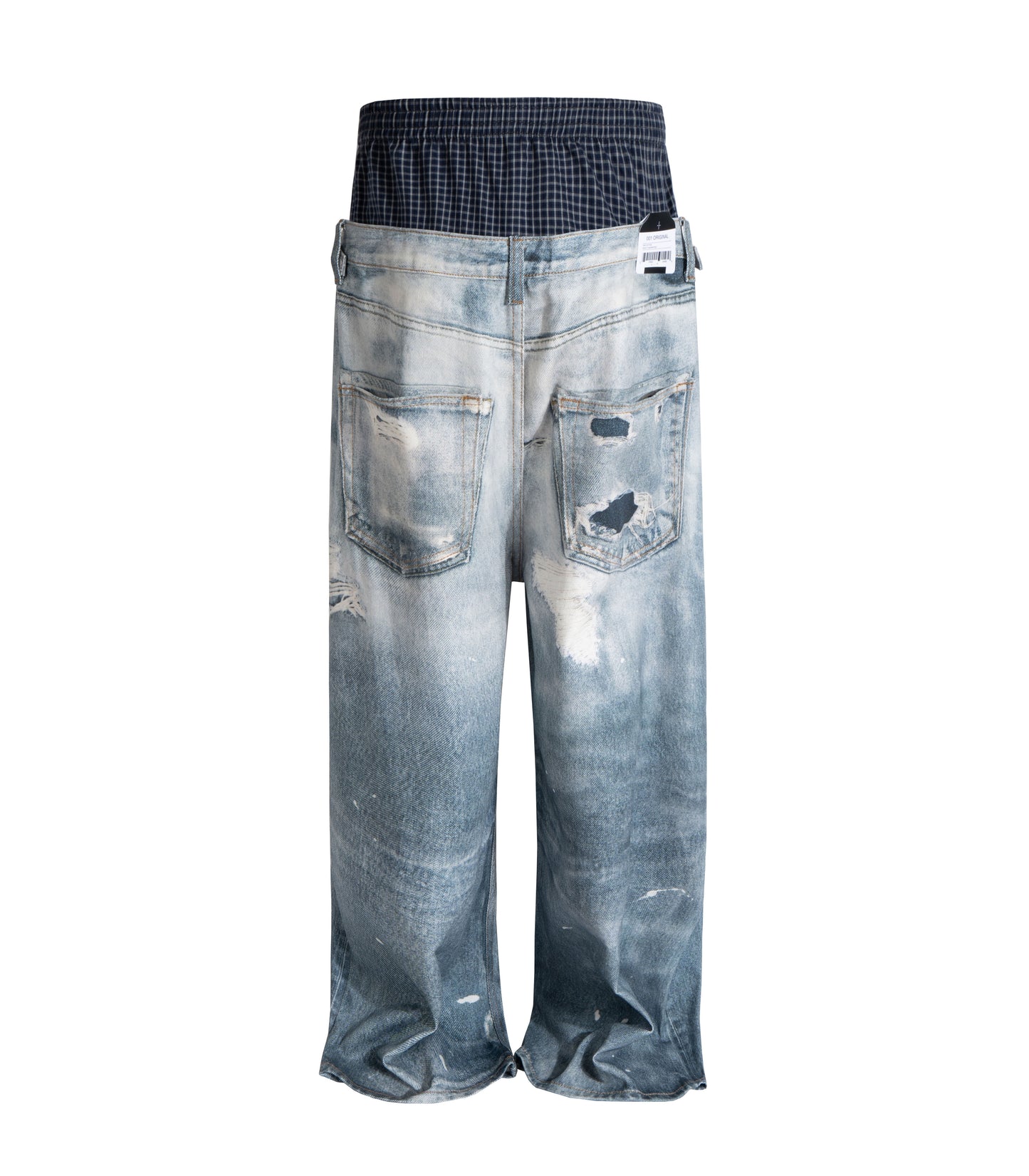 DISTRESSED BOXER DENIM