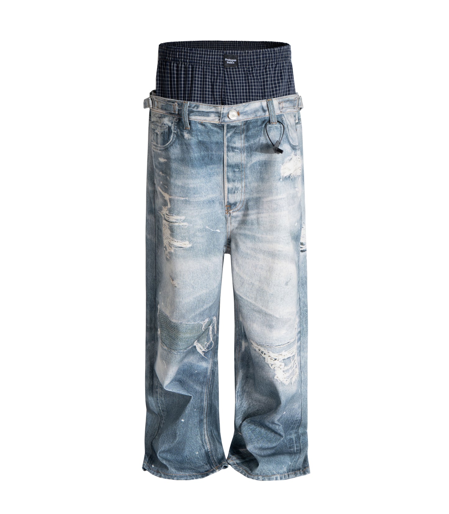 DISTRESSED BOXER DENIM