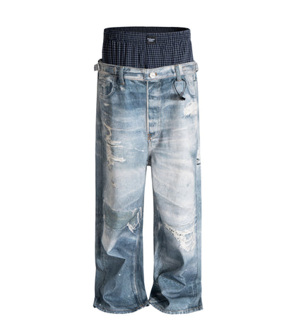 DISTRESSED BOXER DENIM