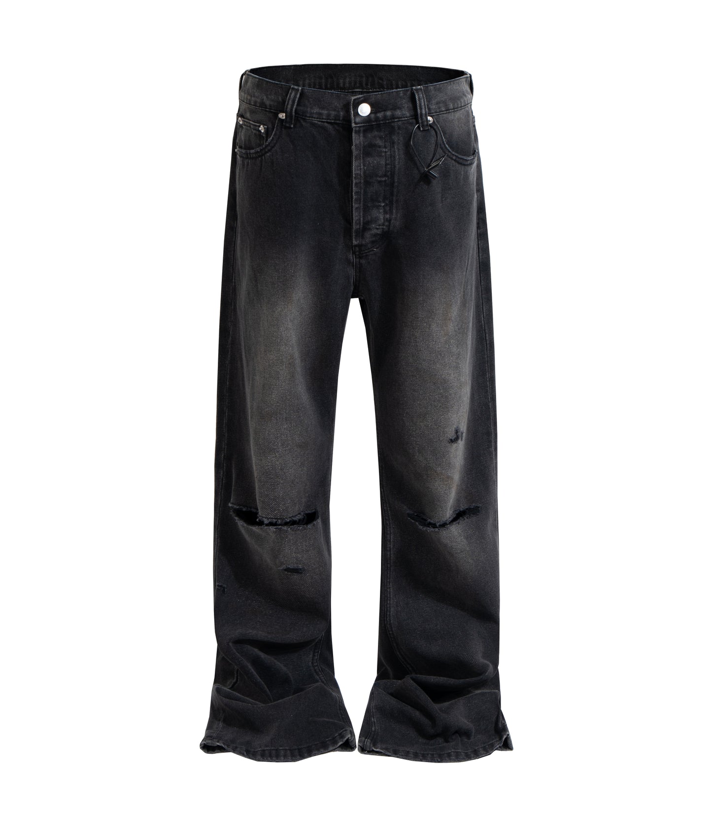 NOIR SPLIT KNEE DENIM