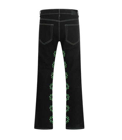 HOLLOW LIME ASTERISK FLARE DENIM | UNDEVELOPED