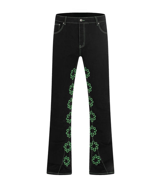 HOLLOW LIME ASTERISK FLARE DENIM | UNDEVELOPED