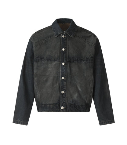NOIR PATCHWORK WAXED DENIM JACKET | UNDEVELOPED