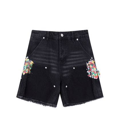 NOIR SPLIT PAINTERS SHORTS | UNDEVELOPED