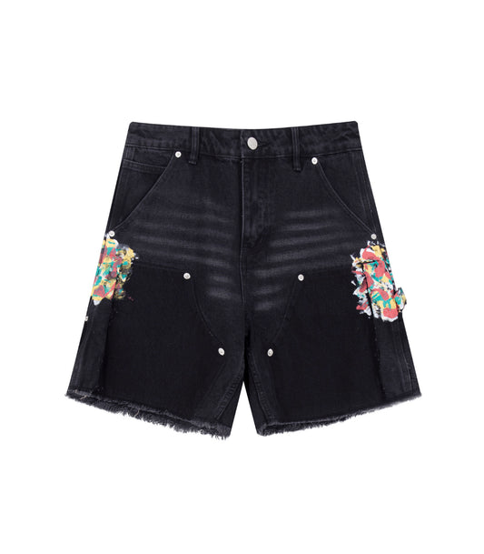 NOIR SPLIT PAINTERS SHORTS | UNDEVELOPED