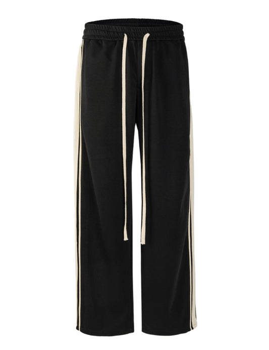 STRIPED DRAWSTRING TRACK PANTS