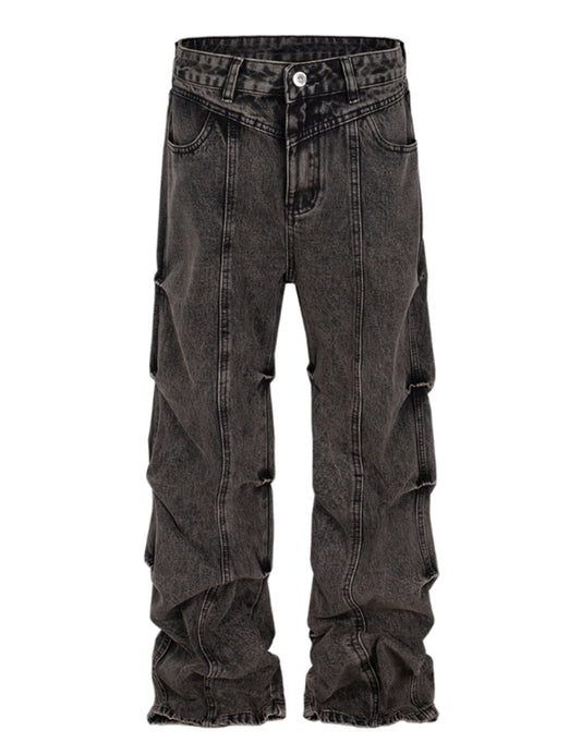 ACID WASH SPLIT CONTRAST DENIM