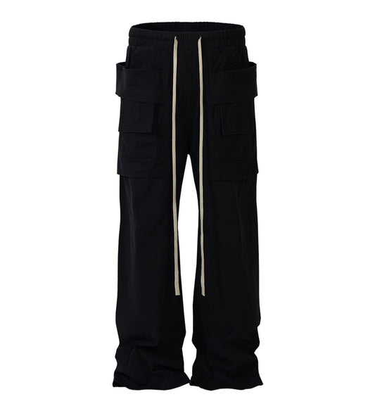 DROP CROTCH DRAWSTRING CARGO PANTS