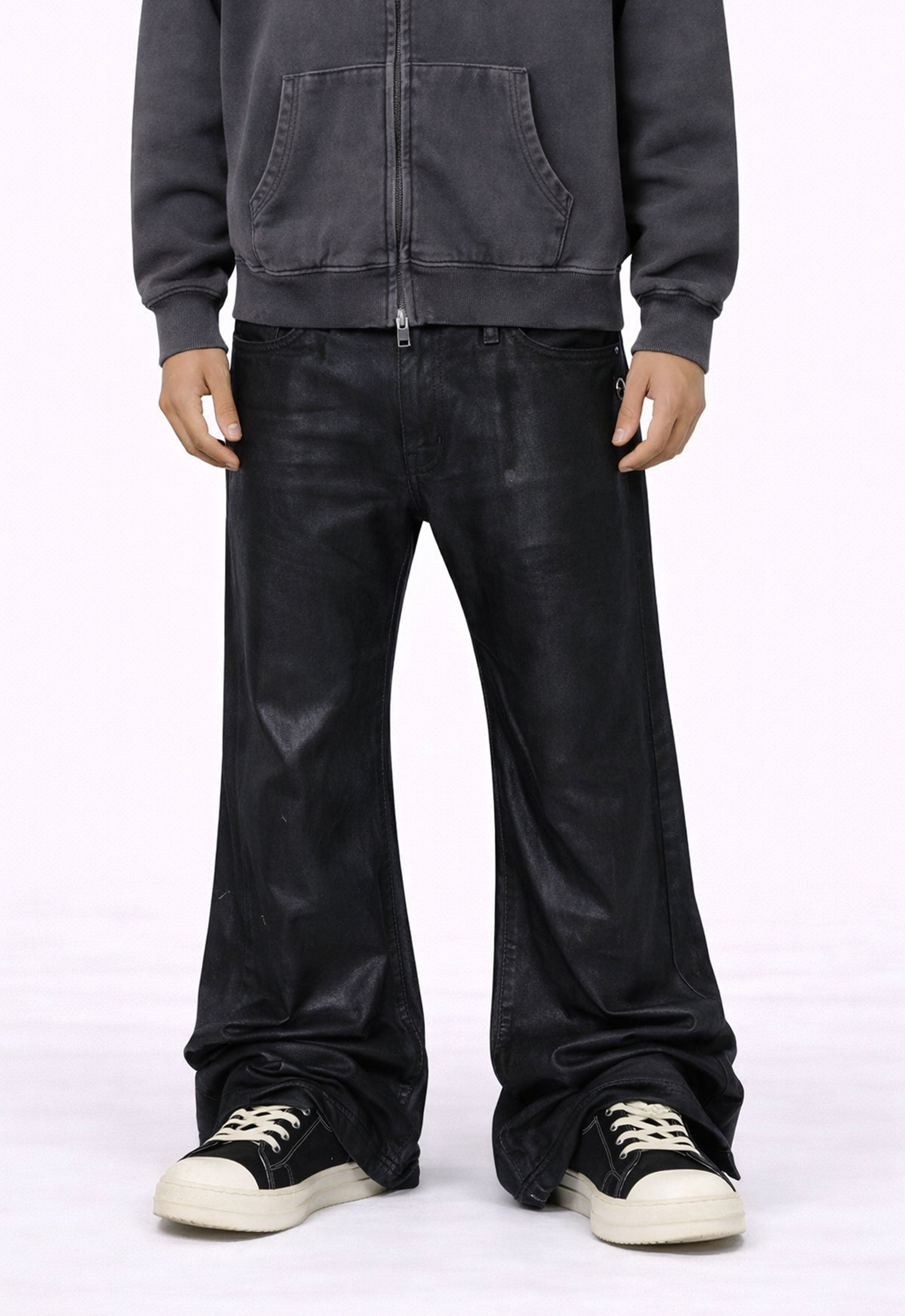 Wideboy Waxed Flare Denim | Streetwear Waxed Flare Denim | UNDEVELOPED