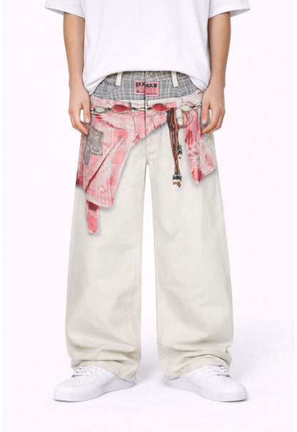PINK SAGGED DENIM Denim | STREETWEAR APPAREL | UNDEVELOPED