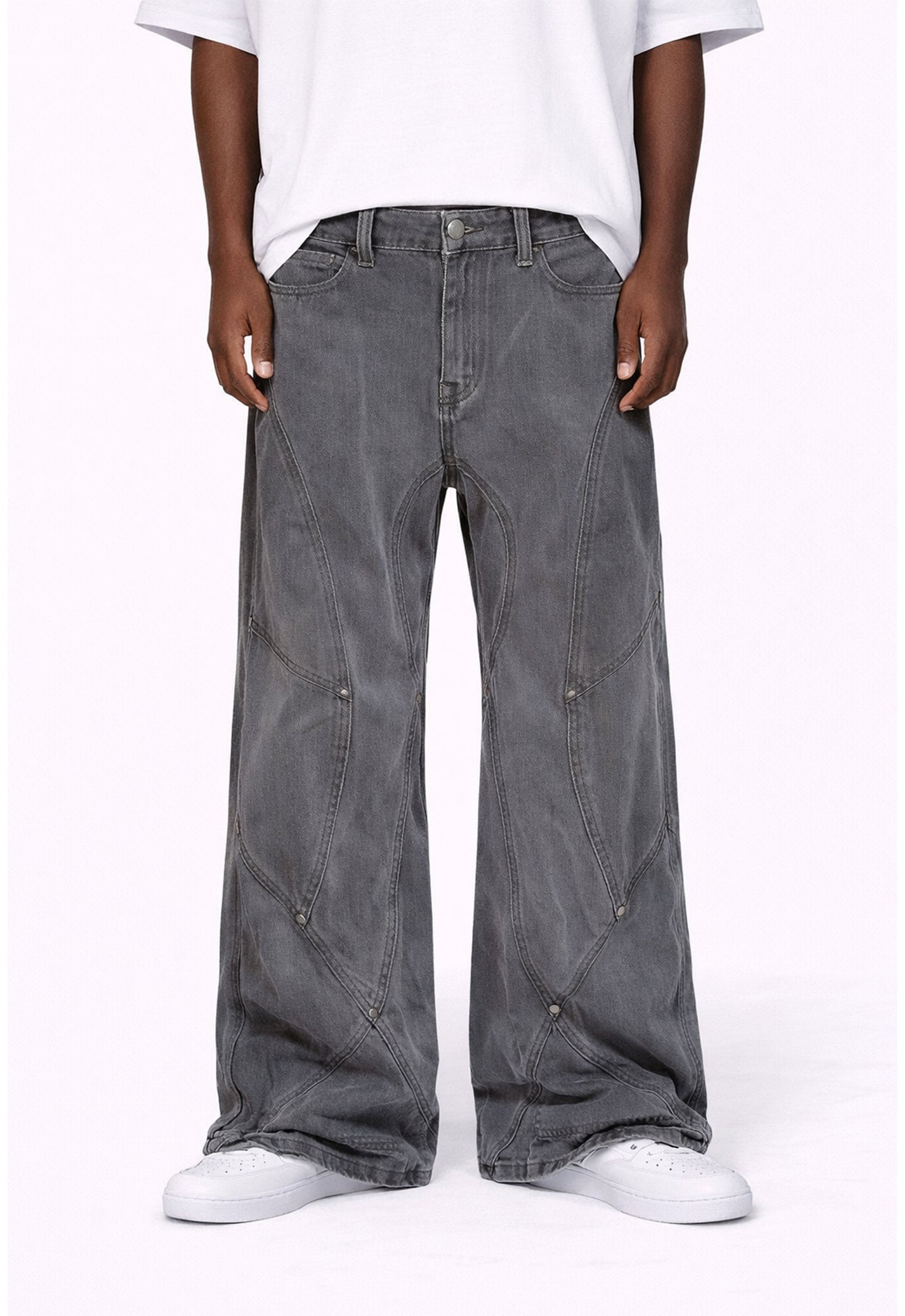 GREY PANEL DENIM denim | STREETWEAR APPAREL | UNDEVELOPED