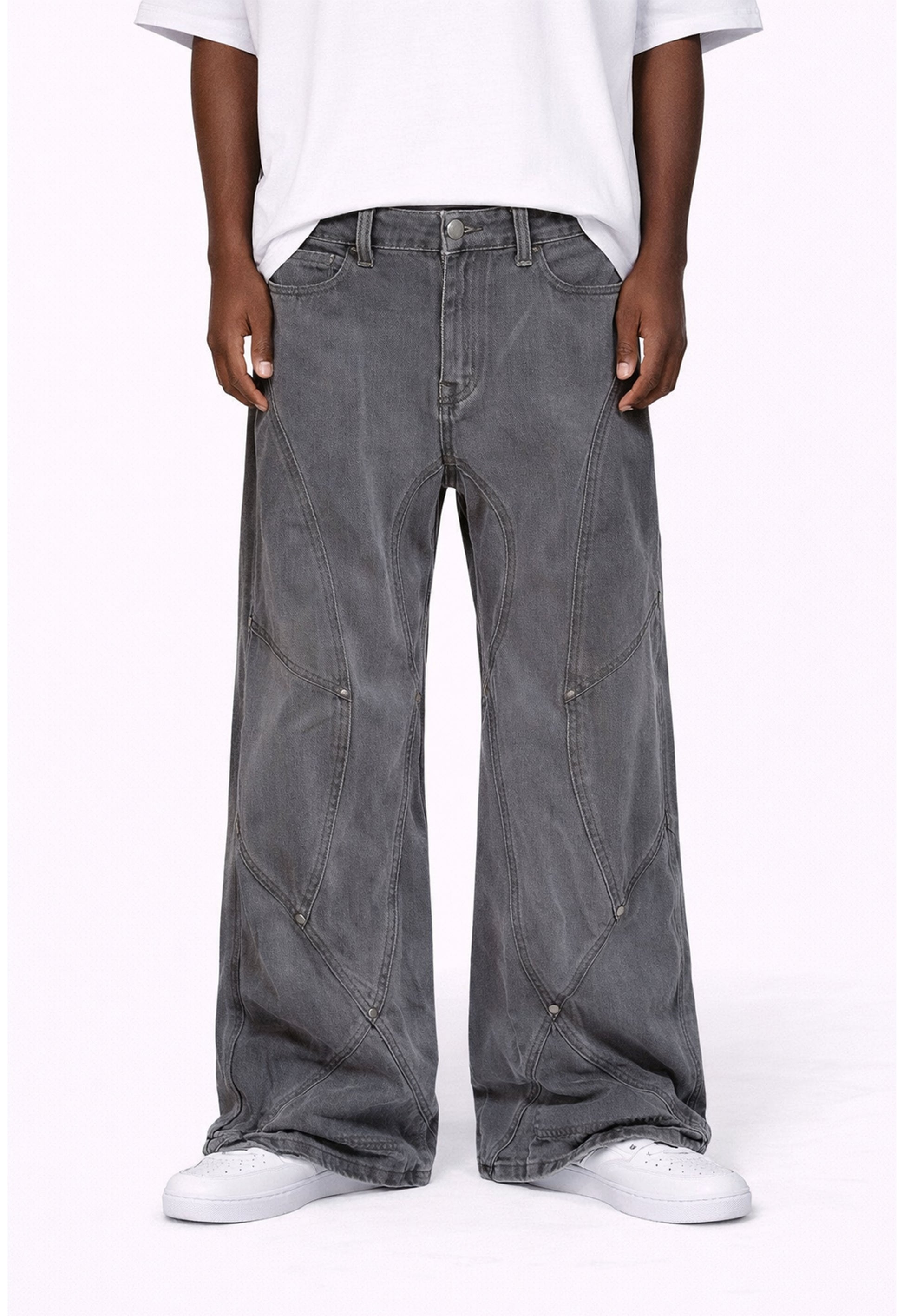 GREY PANEL DENIM denim | STREETWEAR APPAREL | UNDEVELOPED