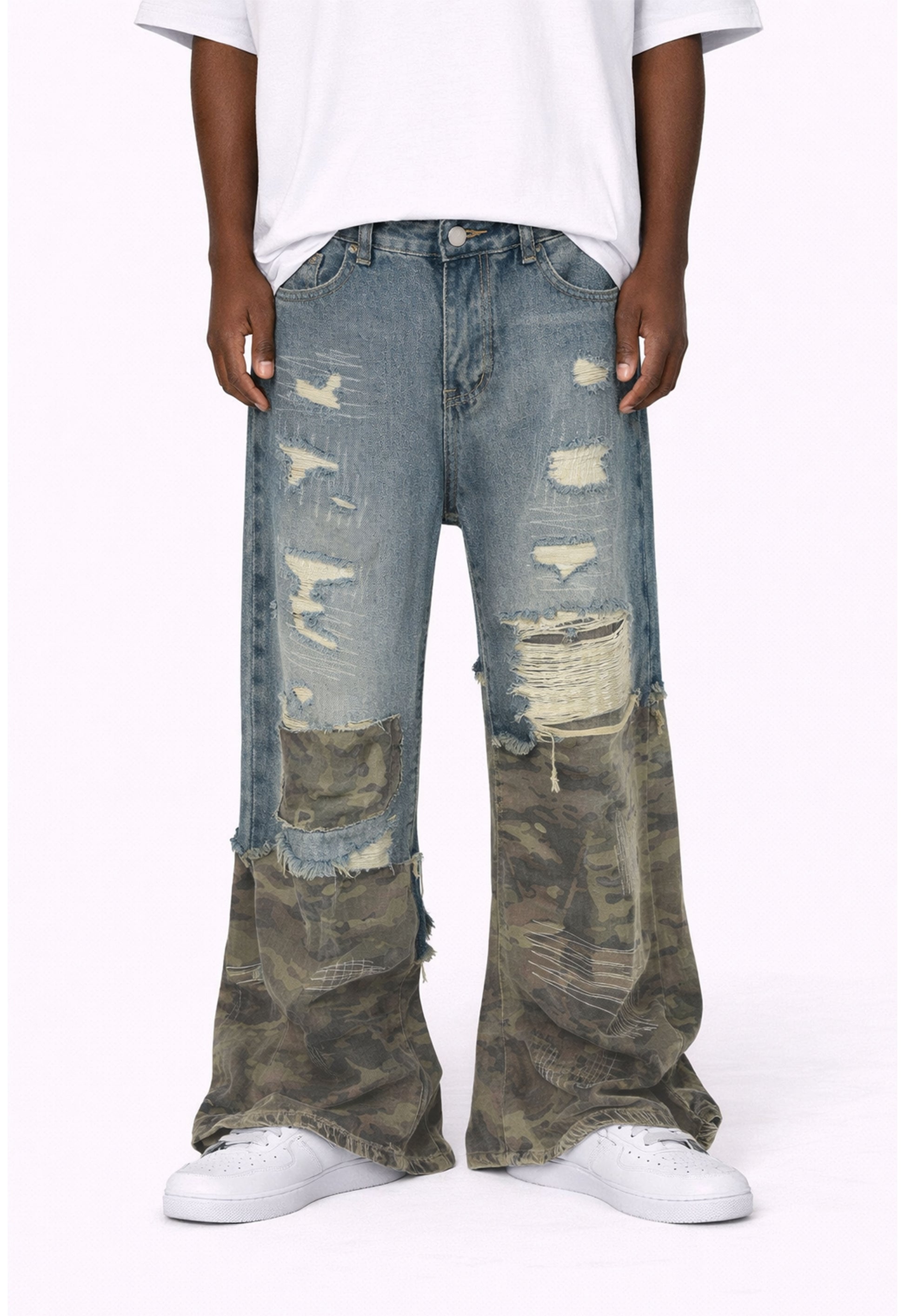 AZUL SCAB CAMO FLARE DENIM denim | STREETWEAR APPAREL | UNDEVELOPED