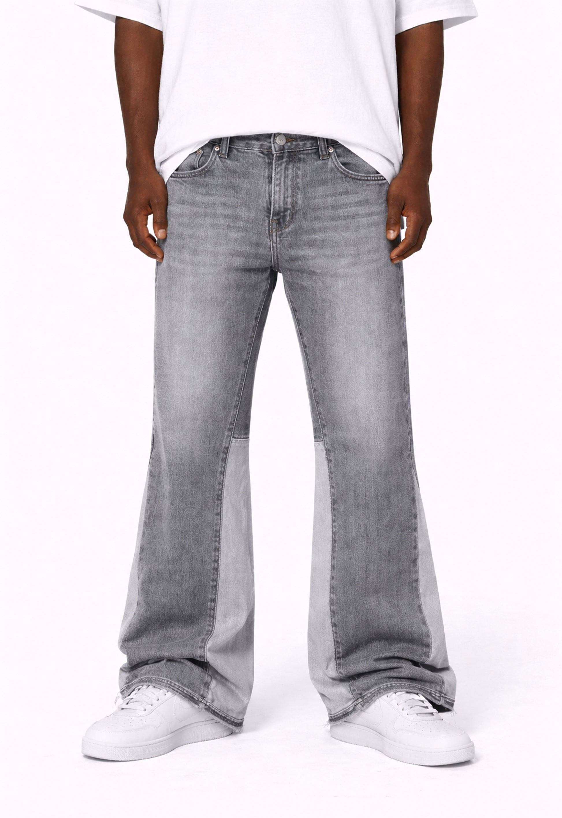 GREY SPLIT FLARE DENIM denim | STREETWEAR APPAREL | UNDEVELOPED