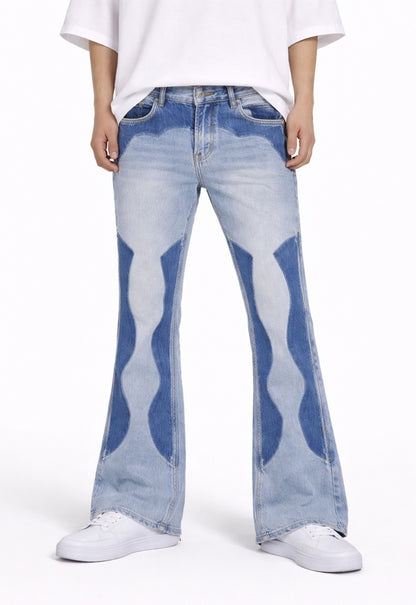AZUL SPLIT PATCHWORK DENIM denim | STREETWEAR APPAREL | UNDEVELOPED