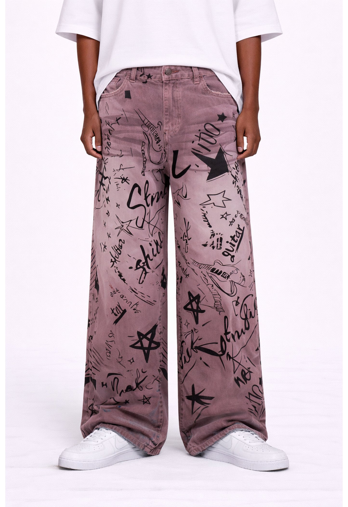 MAROON GRAFFITI DENIM Denim | STREETWEAR APPAREL | UNDEVELOPED