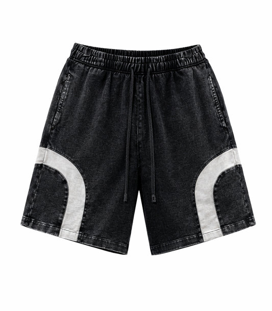 NOIR PATCHWORK SWEATSHORTS | STREETWEAR APPAREL | UNDEVELOPED