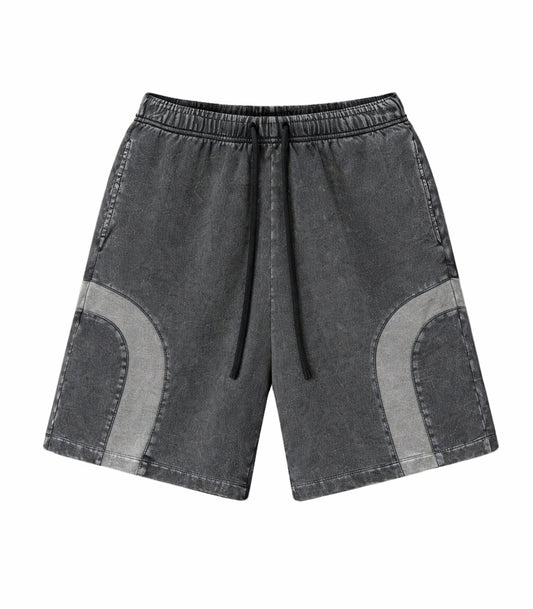 CHARCOAL PATCHWORK SWEATSHORTS | STREETWEAR APPAREL | UNDEVELOPED