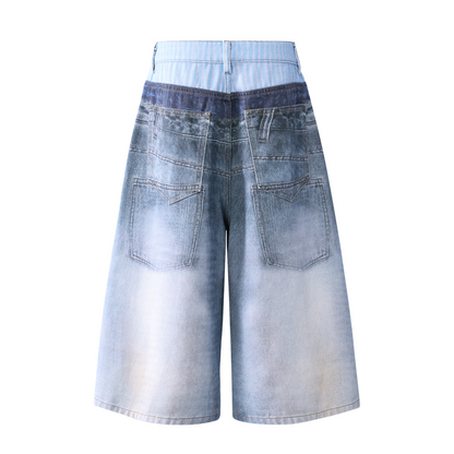 CHARM PRINT DENIM SHORTS