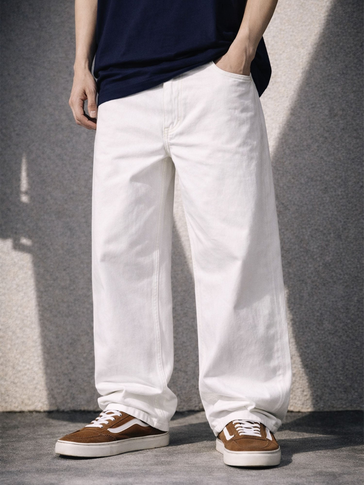 IVORY RELAXED DENIM [STRETCH] | STREETWEAR APPAREL | UNDEVELOPED
