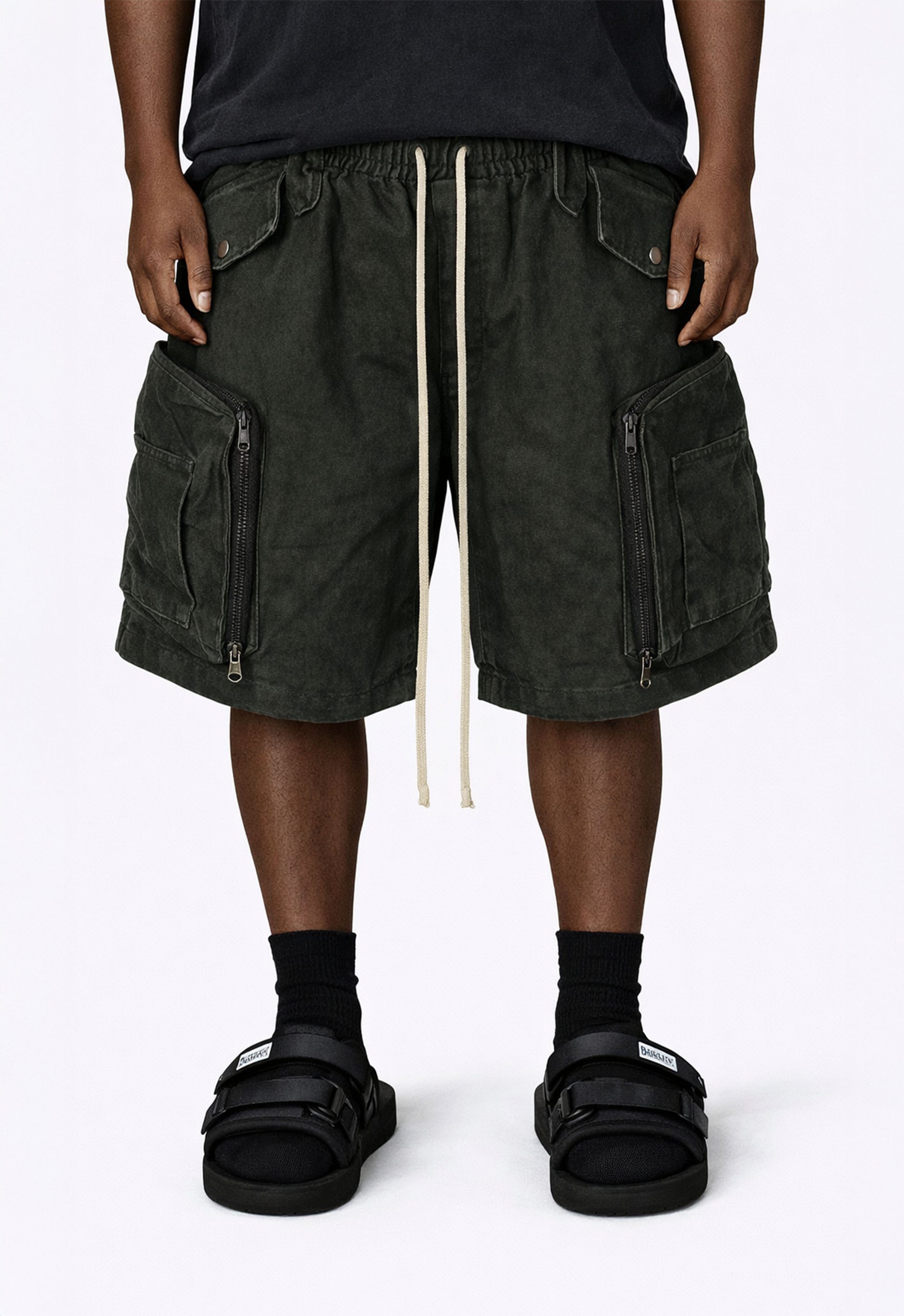 DRAWSTRING JUMBO POCKET CARGO SHORTS cargo shorts | STREETWEAR APPAREL | UNDEVELOPED