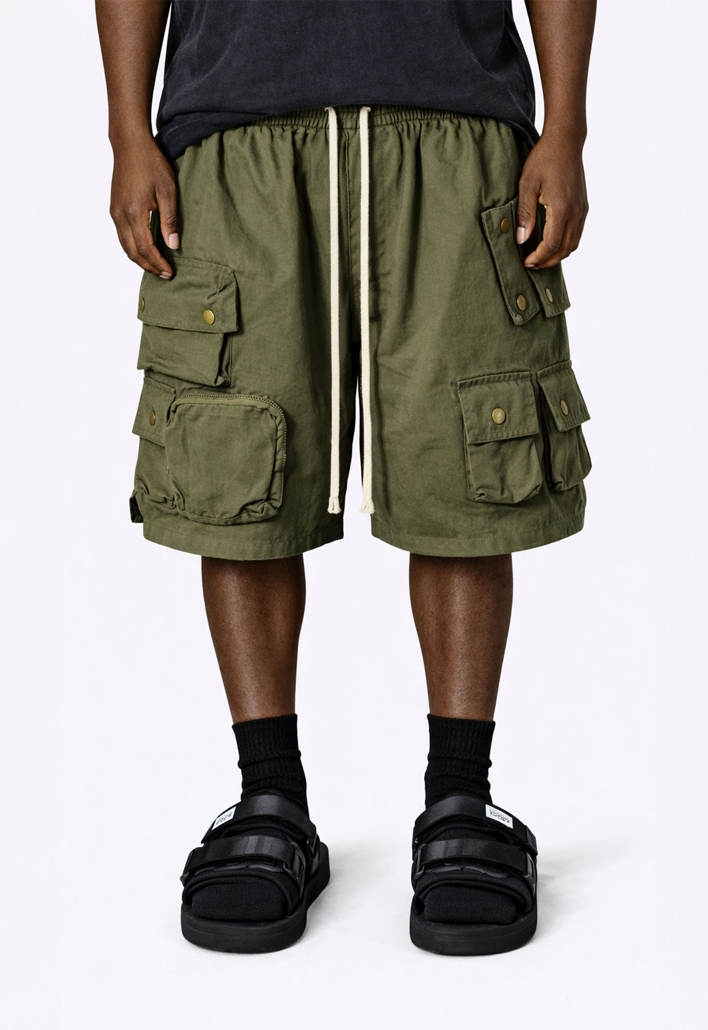 OLIVE MULTI CARGO SHORTS cargo shorts | STREETWEAR APPAREL | UNDEVELOPED