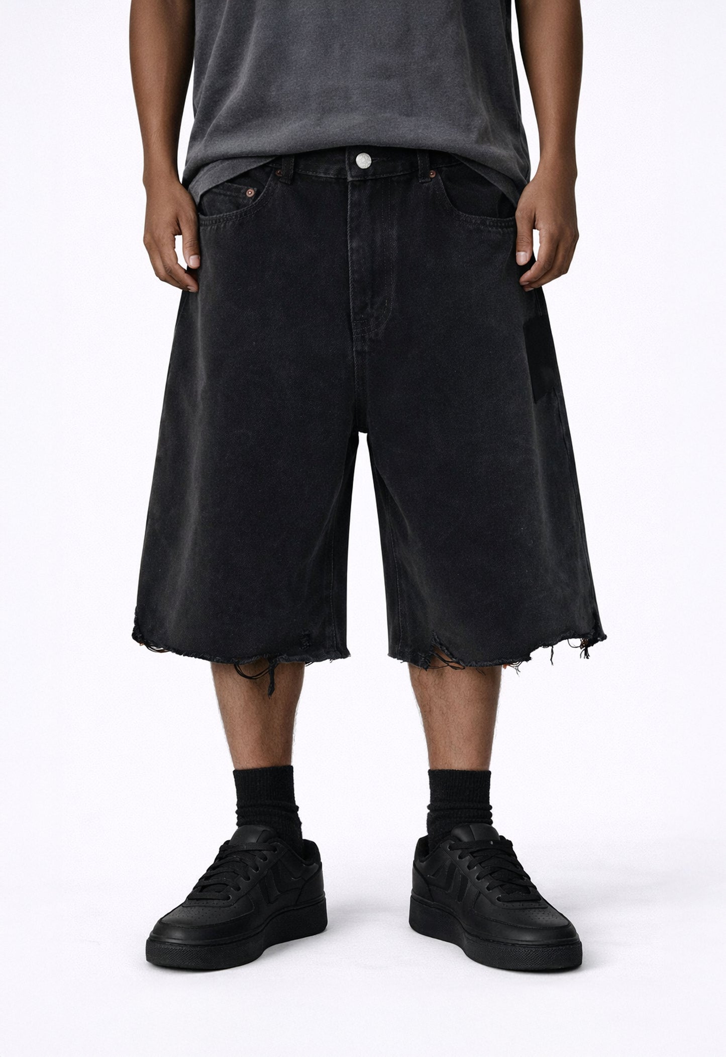 NOIR CUTOFF DENIM SHORTS denim shorts | STREETWEAR APPAREL | UNDEVELOPED