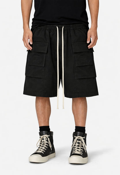 NOIR DROP-CROTCH CARGO SHORTS cargo shorts | STREETWEAR APPAREL | UNDEVELOPED