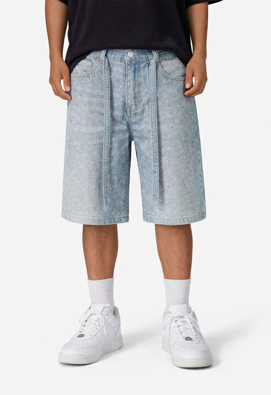 AZUL RHINESTONE SHORTS denim shorts | STREETWEAR APPAREL | UNDEVELOPED