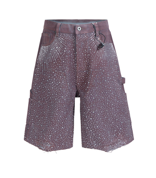 PLUM RHINESTONE SHORTS | STREETWEAR APPAREL | UNDEVELOPED