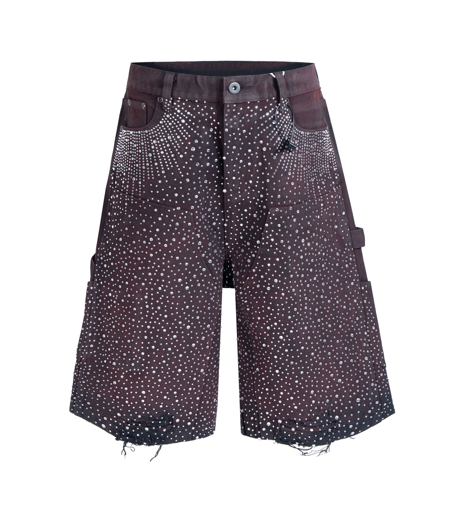 OXBLOOD RHINESTONE SHORTS Shorts | STREETWEAR APPAREL | UNDEVELOPED