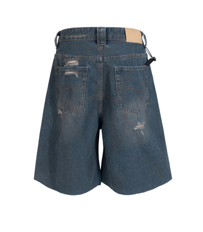 DESTROYED BIKER SHORTS Shorts | STREETWEAR APPAREL | UNDEVELOPED