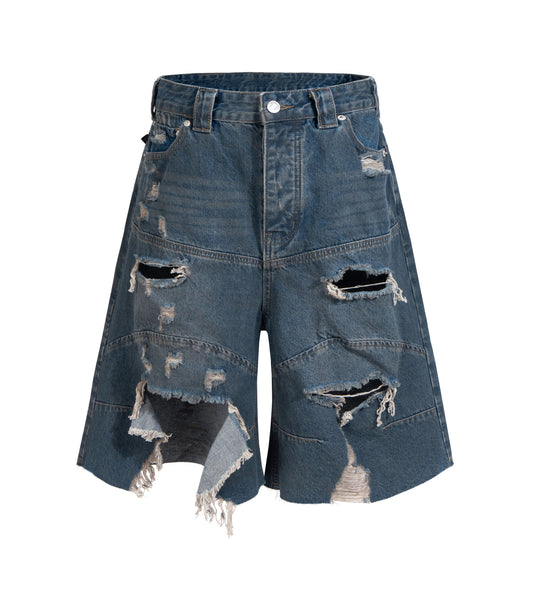 DESTROYED BIKER SHORTS | STREETWEAR APPAREL | UNDEVELOPED