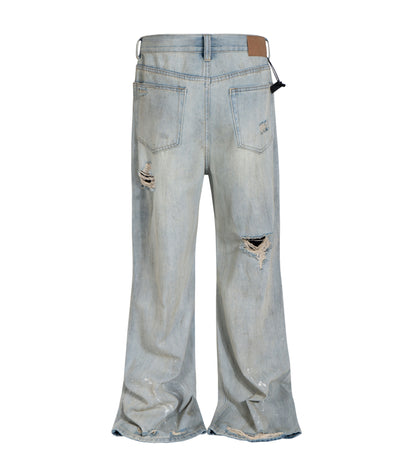 STONE DESTRUCTION FLARE DENIM | STREETWEAR APPAREL | UNDEVELOPED