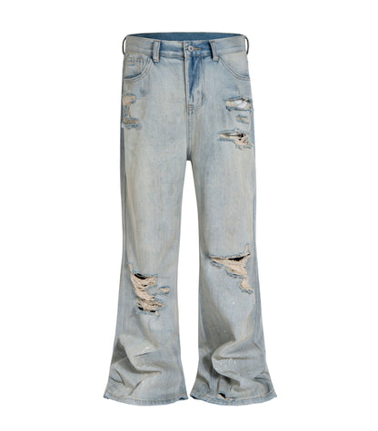 STONE DESTRUCTION FLARE DENIM | STREETWEAR APPAREL | UNDEVELOPED