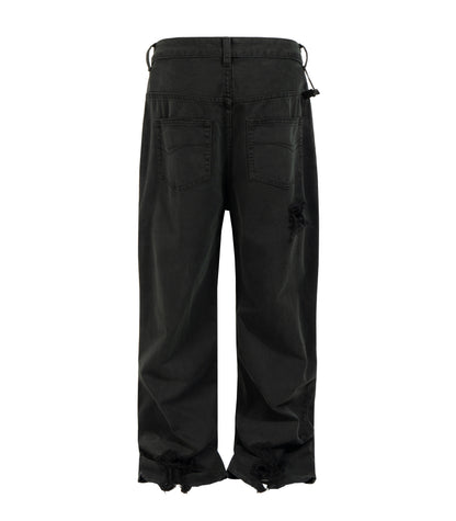 NOIR DESTROYED WORK PANTS | STREETWEAR APPAREL | UNDEVELOPED