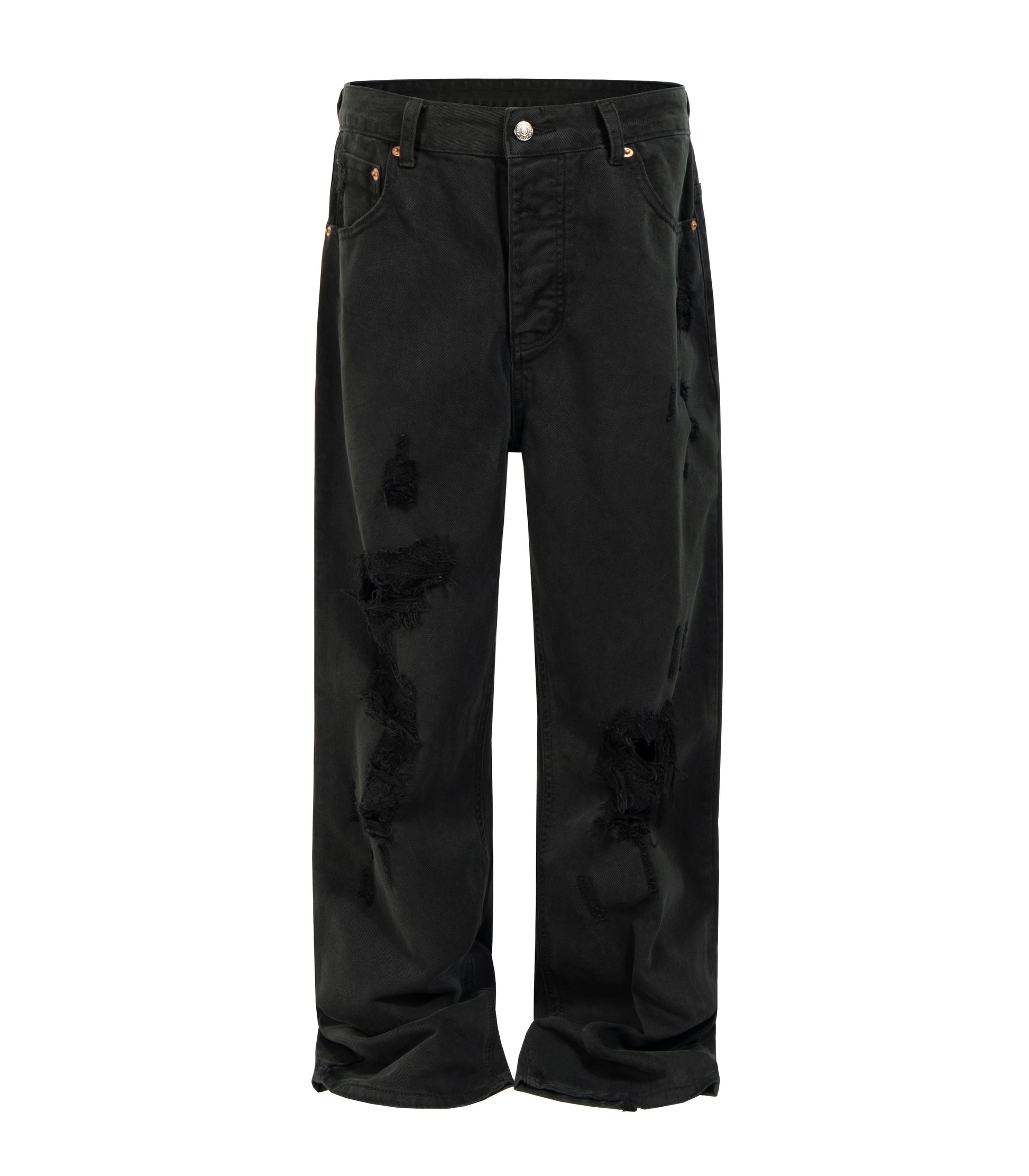 NOIR DESTROYED WORK PANTS | STREETWEAR APPAREL | UNDEVELOPED