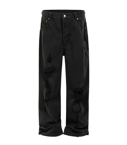 NOIR DESTROYED WORK PANTS | STREETWEAR APPAREL | UNDEVELOPED