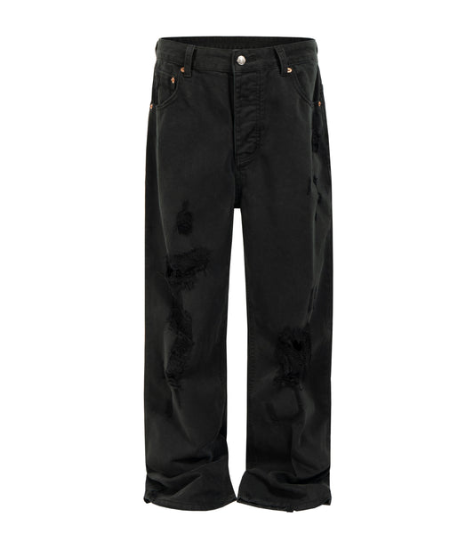 NOIR DESTROYED WORK PANTS | STREETWEAR APPAREL | UNDEVELOPED