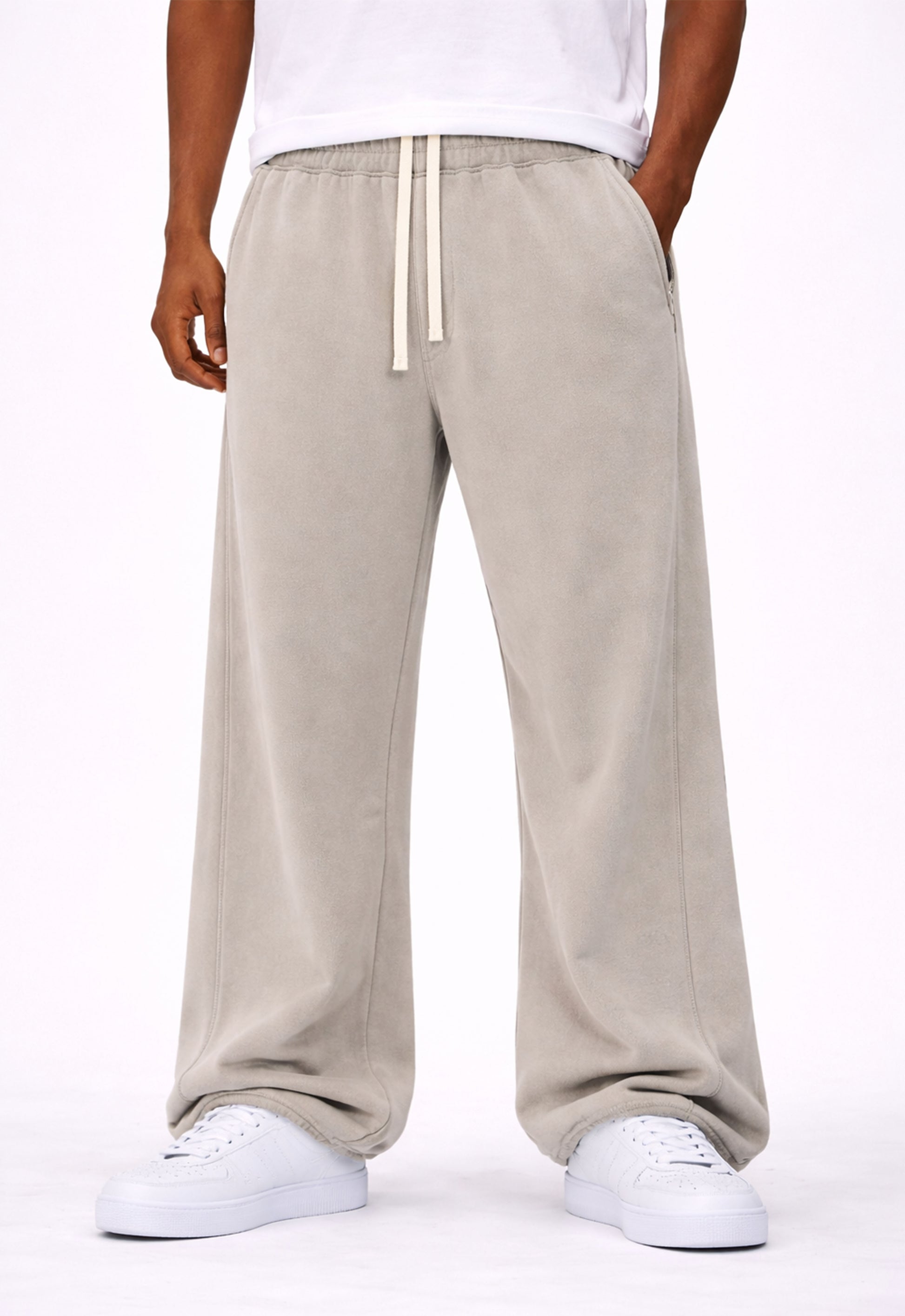 BEIGE PANEL SWEATPANTS Sweatpants | STREETWEAR APPAREL | UNDEVELOPED